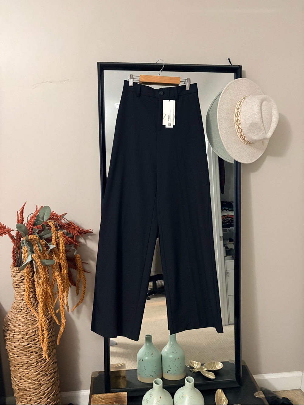 Zara Black Wide-Leg Trousers